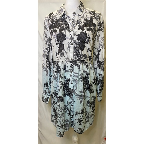 By Anthropologie Lavinia Embroidered Shirt Dress - Picture 2 of 12